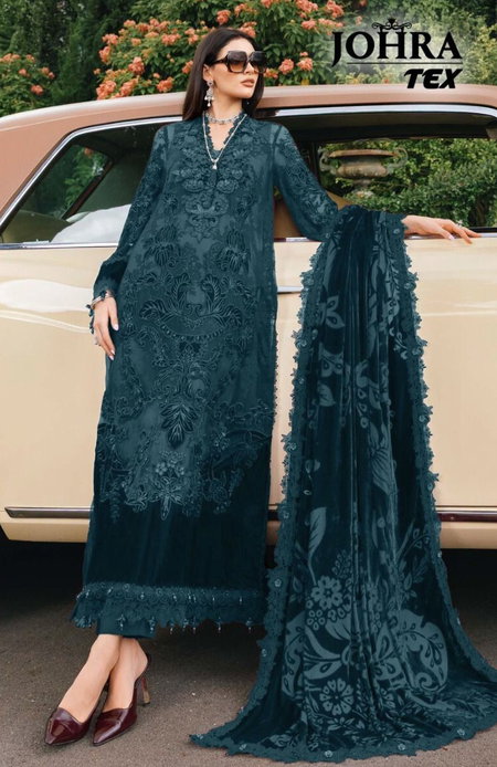 Johra Tex 188 B Rayon Embroidery Surat Pakistani Salwar Suits Wholesale Market